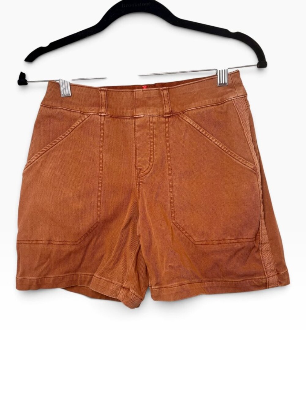 SPANX Smoke Brown Stretch Twill 6-Inch Pull-On Shorts Size XS